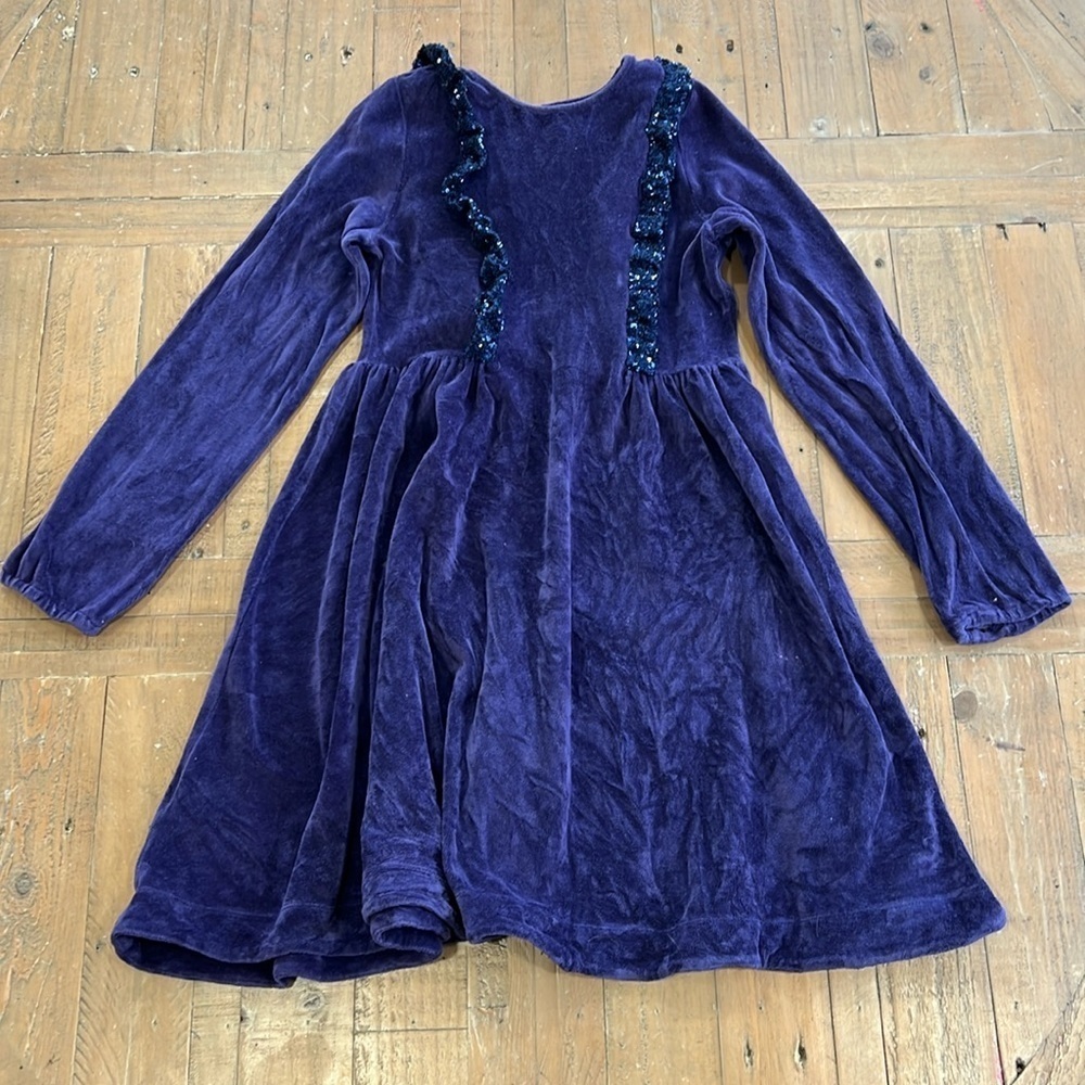 Mini Boden purple velvet sequin dress